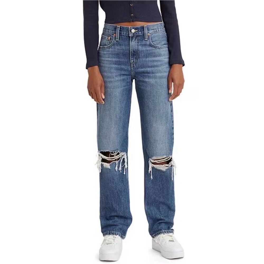 Levi’s Low Pro Straight Distressed Rigid Denim 90s baggy boho classic Jeans